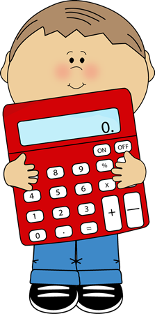 kid holding calculator